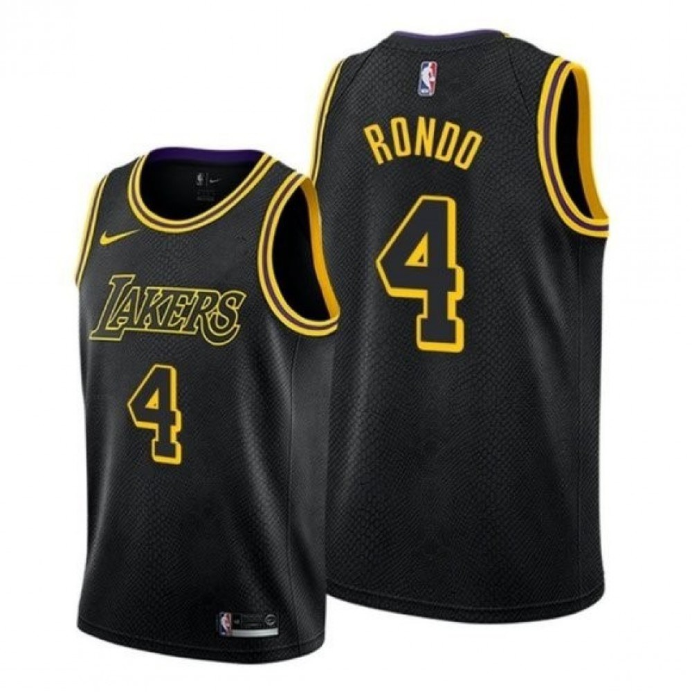 Men's Los Angeles Lakers Rajon Rondo #4 Black Swingman NBA Jersey - City Edition-Pro Kit Vault | Brand New 26/27 Sports Jerseys